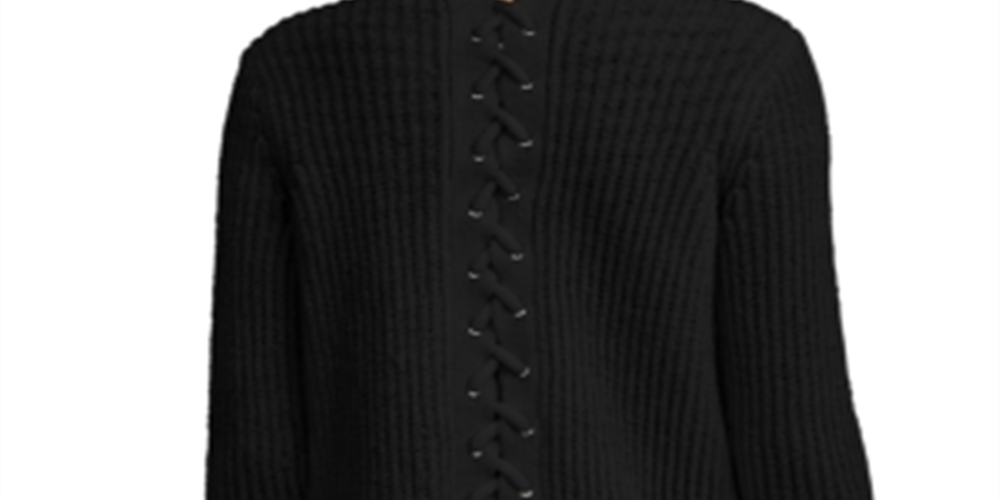 Suéter feminino INC com renda nas costas, preto, tamanho pequeno
