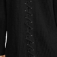 Suéter feminino INC com renda nas costas, preto, tamanho pequeno