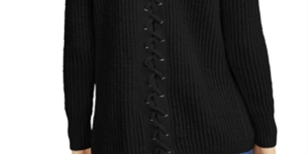 Suéter feminino INC com renda nas costas, preto, tamanho pequeno