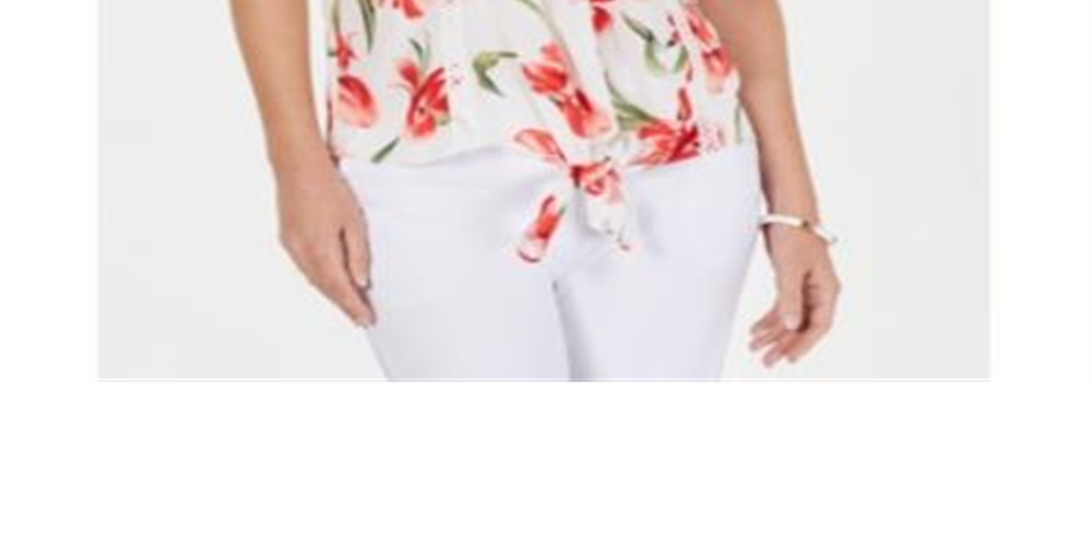 JM COLLECTION Blusa feminina floral ombro a ombro branca tamanho médio