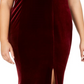 Vestido de festa feminino Xscape Plus Velvet com ombros à mostra, roxo, tamanho 18W