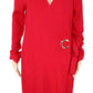 Suéter feminino INC de malha canelada com ilhós, vermelho, tamanho XS