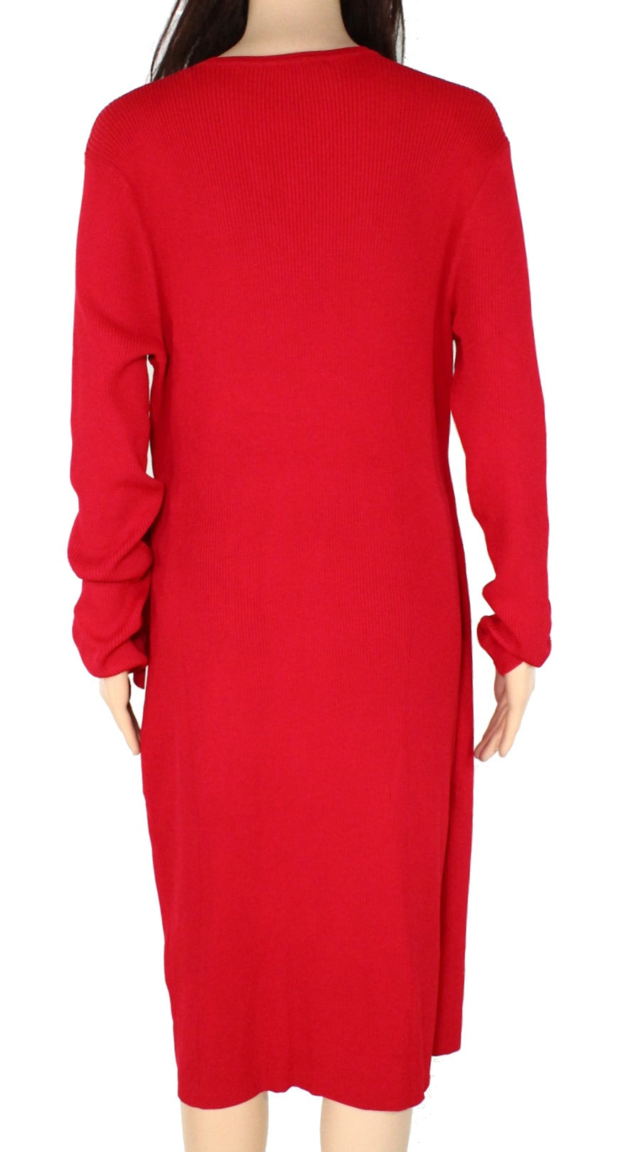 Suéter feminino INC de malha canelada com ilhós, vermelho, tamanho XS