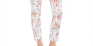 Calça jeans Capri Bristol com estampa floral feminina Charter Club, branca, tamanho 4