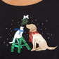 Camiseta feminina Karen Scott manga comprida, preta, tamanho pequeno e pequeno