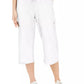 Calça Capri de Malha Feminina Karen Scott Branca Tamanho P