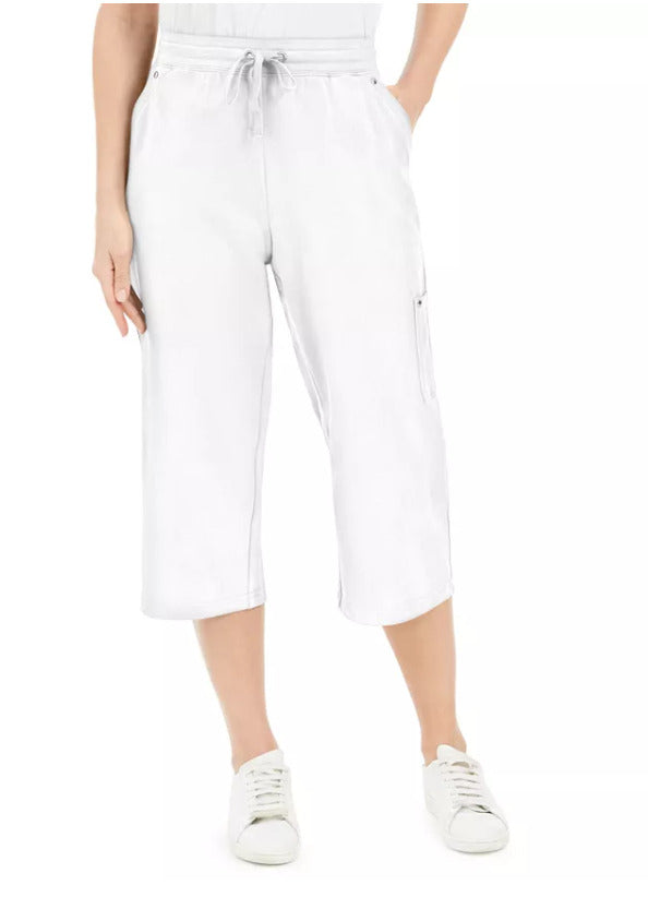 Calça Capri de Malha Feminina Karen Scott Branca Tamanho P