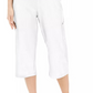 Calça Capri de Malha Feminina Karen Scott Branca Tamanho P