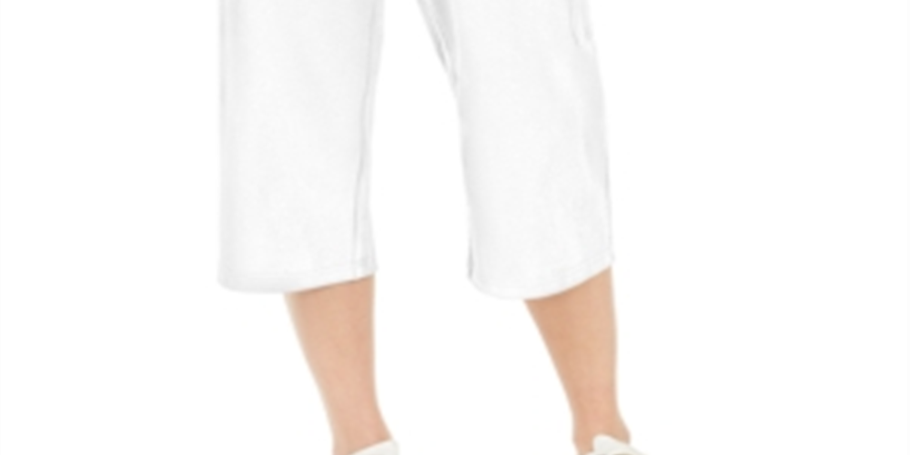 Calça Capri de Malha Feminina Karen Scott Branca Tamanho P