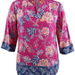 Túnica feminina Charter Club Petite com estampa floral dupla, rosa marroquino, tamanho combinado Petite G