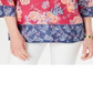 Túnica feminina Charter Club Petite com estampa floral dupla, rosa marroquino, tamanho combinado Petite G