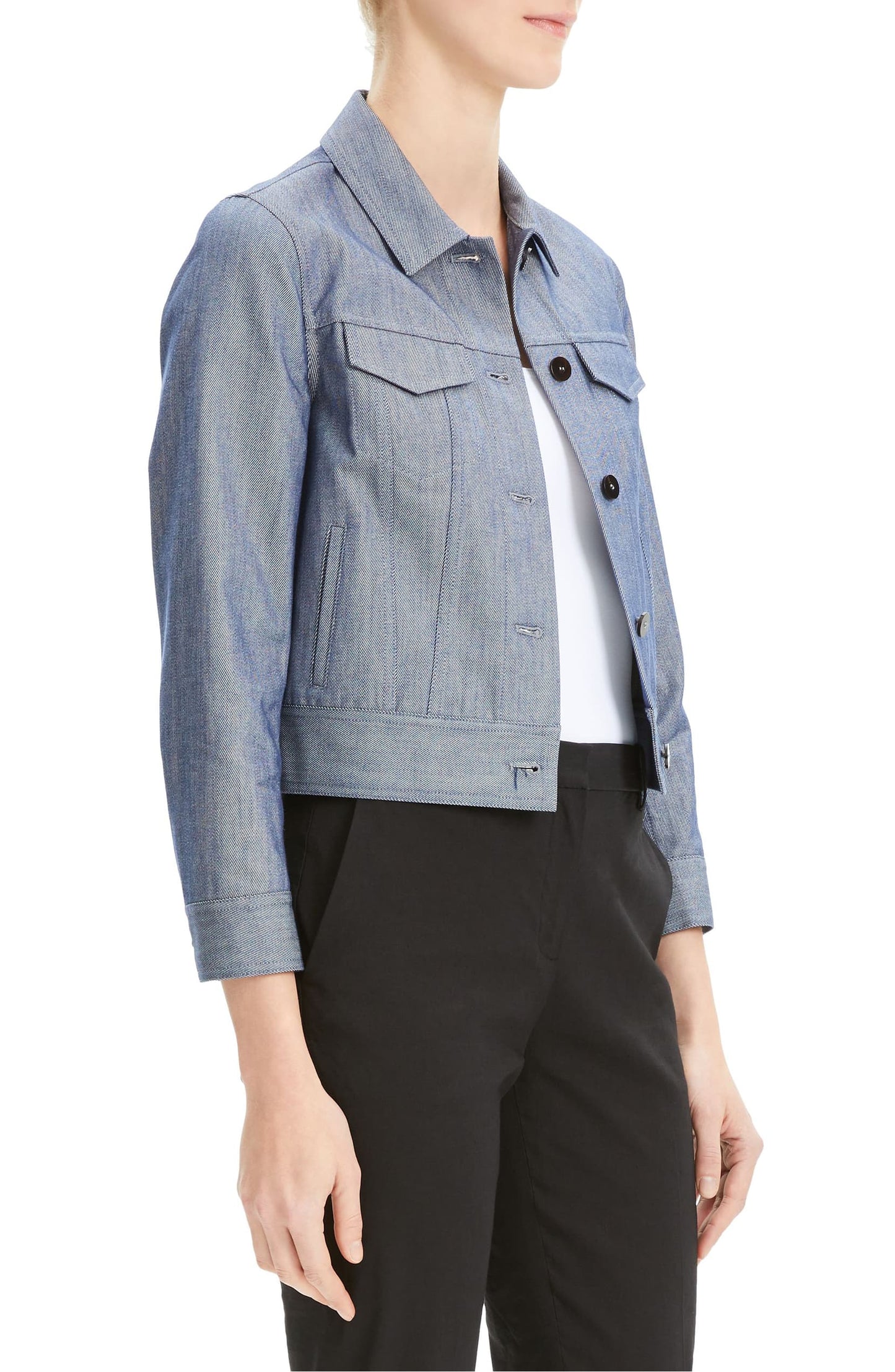 Jaqueta jeans feminina Theory Shrunken Fit Azul Tamanho P