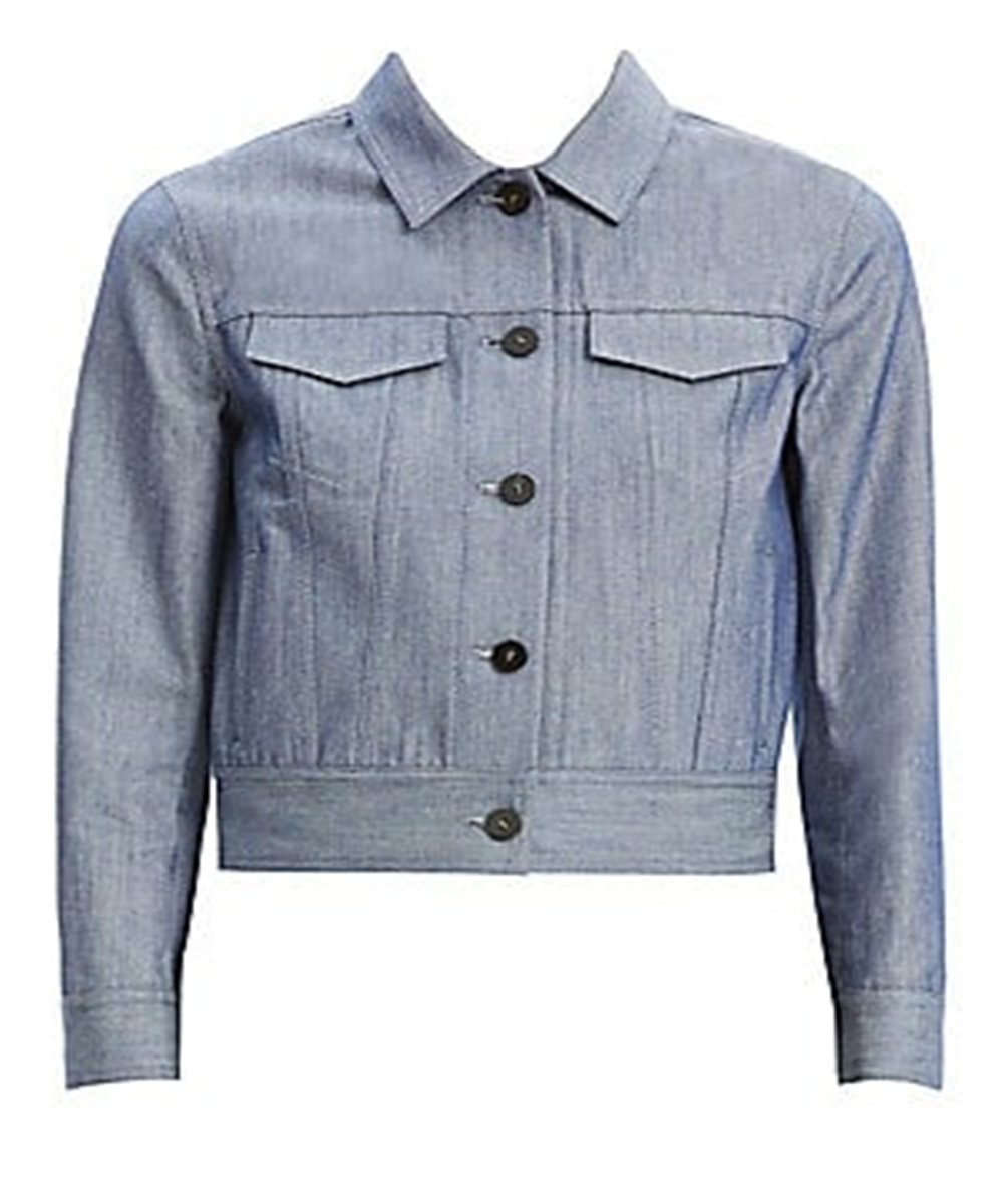 Jaqueta jeans feminina Theory Shrunken Fit Azul Tamanho P