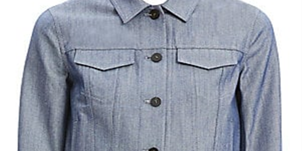 Jaqueta jeans feminina Theory Shrunken Fit Azul Tamanho P