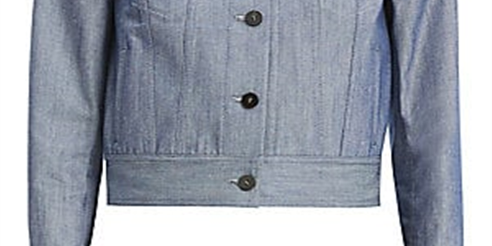 Jaqueta jeans feminina Theory Shrunken Fit Azul Tamanho P