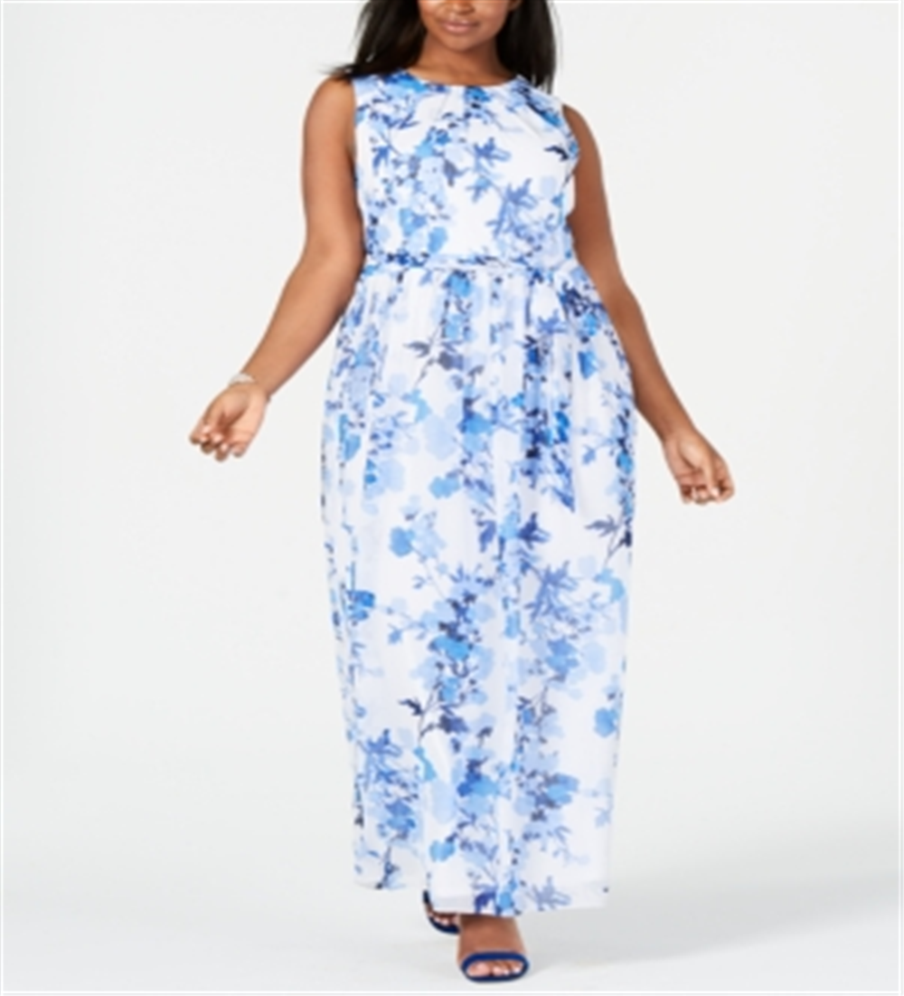 Vestido longo sem mangas feminino JESSICA HOWARD azul tamanho 20W