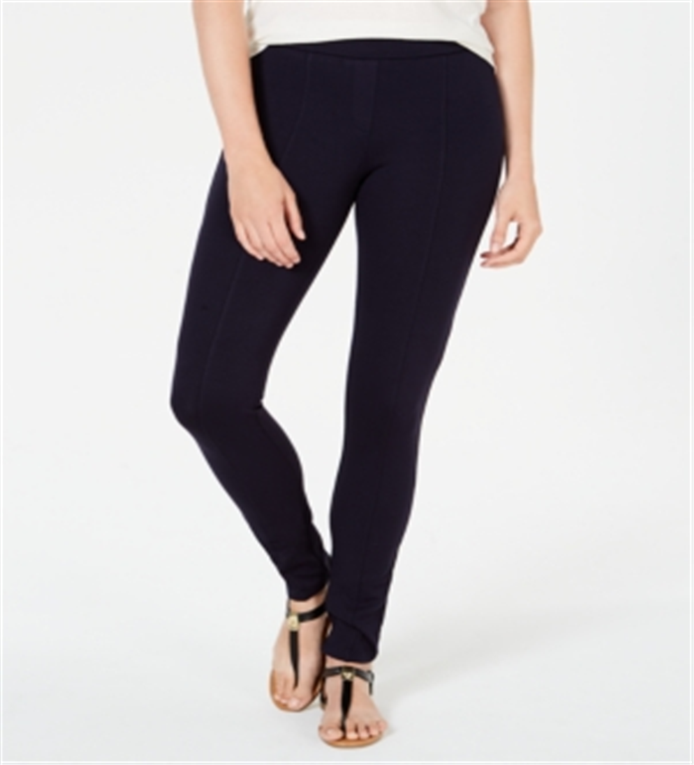 Leggings femininas de malha ponte com costura curvada Style &amp; Co, azul, tamanho pequeno