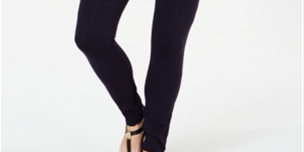 Leggings femininas de malha ponte com costura curvada Style &amp; Co, azul, tamanho pequeno