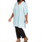 Camisa túnica longa plus size feminina Alfani Oasis Blue 3X