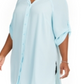 Camisa túnica longa plus size feminina Alfani Oasis Blue 3X