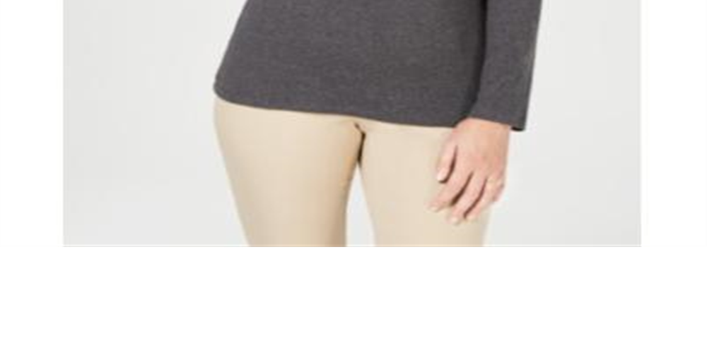 Karen Scott Top Henley Feminino Preto Tamanho Grande