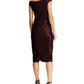 Vestido de coquetel feminino Ralph Lauren com lantejoulas, manga curta, decote canoa, midi, preto, tamanho 0