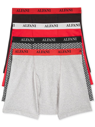 Pacote com 4 boxers masculinos Alfani Solid Everyday, vermelhos, tamanho pequeno