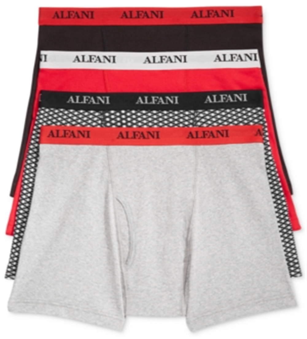 Pacote com 4 boxers masculinos Alfani Solid Everyday, vermelhos, tamanho pequeno