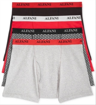 Pacote com 4 boxers masculinos Alfani Solid Everyday, vermelhos, tamanho pequeno