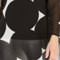 Túnica transparente estampada feminina Alfani, preta, tamanho XS