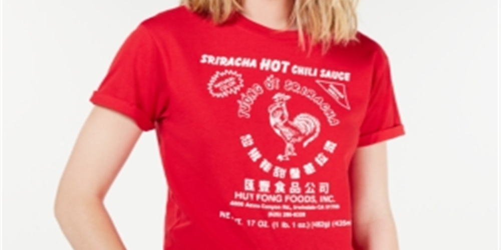 Camiseta feminina Mad Engine Mighty Fine Juniors Sriracha Graphic, vermelha, tamanho pequeno