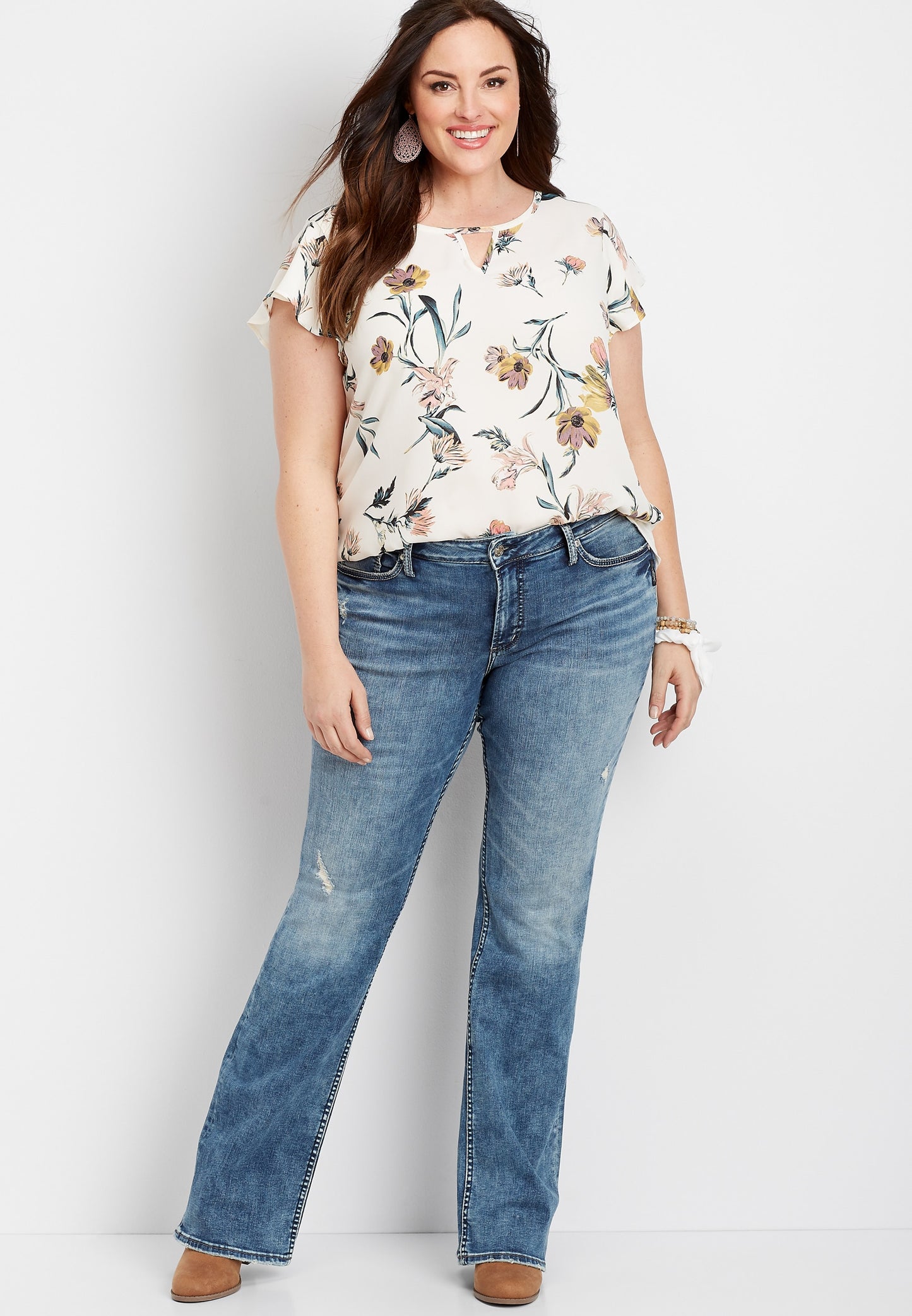 Calça feminina plus size da Silver Jeans Co., Suki Curvy-Fi Indigo, tamanho 20