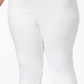 Calça Capri Plus Size com Barra de Renda INC International Concepts Branco Brilhante 26W