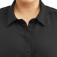 Vestido de camisa feminino LOVE SQUARED com manga 3/4 e comprimento até o joelho, preto, tamanho 1X