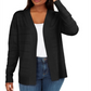 Karen Scott Cardigan Feminino Pequeno com Frente Aberta Preto Escuro Tamanho PM