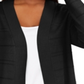 Karen Scott Cardigan Feminino Pequeno com Frente Aberta Preto Escuro Tamanho PM