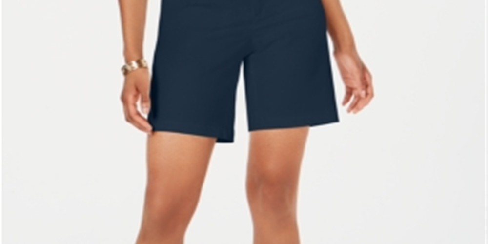 Shorts Relaxed Feminino Charter Club Azul Tamanho 10