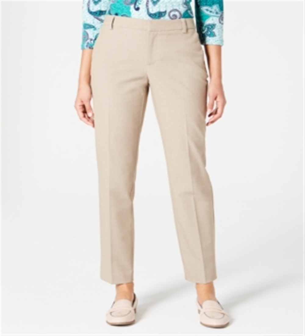 Calça feminina Charter Club Petite Slim-Leg, bege, tamanho 8 P