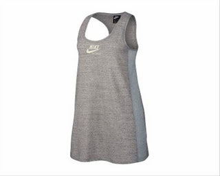 Vestido regata Nike Gym Vintage Colorblocked Feminino - Cinza mesclado, tamanho GG