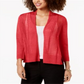 Cardigan Alfani Feminino Petite com Ponto Misto e Abertura Frontal - Vermelho Coral Branch Tamanho Petite XL