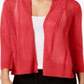 Cardigan Alfani Feminino Petite com Ponto Misto e Abertura Frontal - Vermelho Coral Branch Tamanho Petite XL