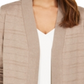 Karen Scott Cardigan Pointelle Aberto na Frente Feminino Marrom Tamanho XS