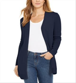 Charter Club Feminino Frente Aberta Bainha Curva Completo Intrepid Azul Tamanho PM