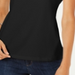 Karen Scott Top feminino de algodão com decote redondo, tamanho PL, preto profundo