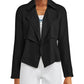 Jaqueta trench coat feminina Bar III com abertura frontal, preta, tamanho M -