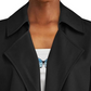 Jaqueta trench coat feminina Bar III com abertura frontal, preta, tamanho M -