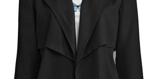 Jaqueta trench coat feminina Bar III com abertura frontal, preta, tamanho M -