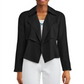 Jaqueta trench coat feminina Bar III com abertura frontal, preta, tamanho M -