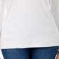 Karen Scott Top feminino com decote redondo, branco, tamanho G