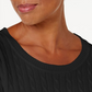 KAREN SCOTT Suéter feminino canelado, manga comprida, gola redonda, tamanho pequeno, preto, tamanho pequeno S